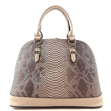 Snake Print Dome PYRAMID SHAPE Satchel