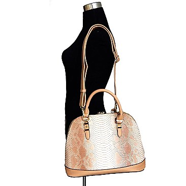 Snake Print Dome PYRAMID SHAPE Satchel