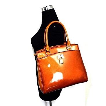 Padlock Patent Hot Colors Satchel