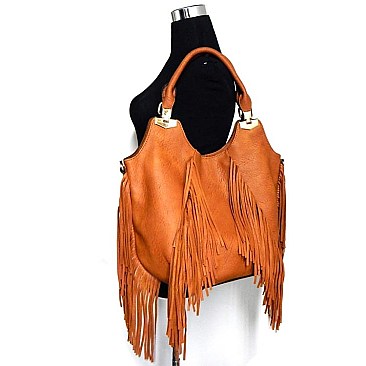 All Over Fringed Quality Hobo Bag