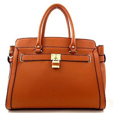 Padlocked Oversize Leather Like Tote