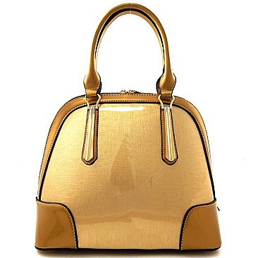 Boutique High Quality Accent Patent Dome Satchel