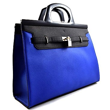 Professional Large Boxy Shape Saffiano Satchel