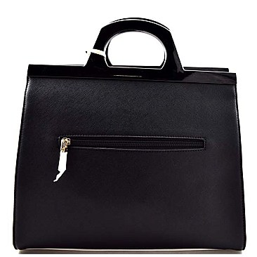 Professional Large Boxy Shape Saffiano Satchel