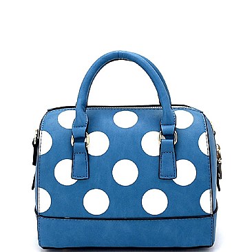 80979P-LP Polka Dot Print Small Boston Satchel