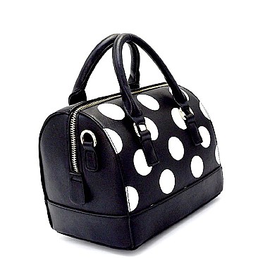 80979P-LP Polka Dot Print Small Boston Satchel