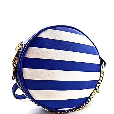 Dazzling Round Shape Stripe Print Pattern Messenger Bag