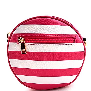 Dazzling Round Shape Stripe Print Pattern Messenger Bag