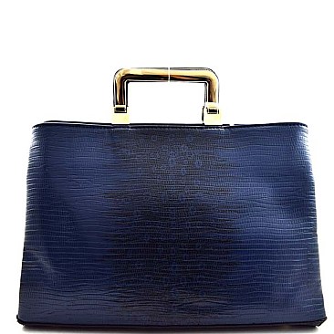 Classy Style Lizard Skin Print Satchel/Shoulder Bag