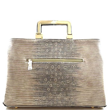 Classy Style Lizard Skin Print Satchel/Shoulder Bag