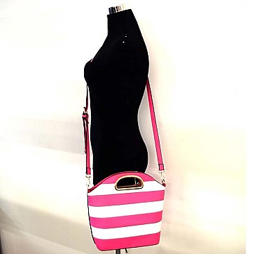 Bright Color Stripes Snake Print Satchel