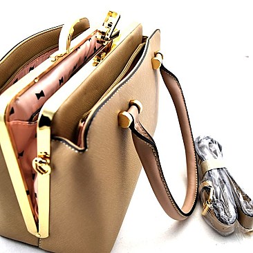Multi Compartment Structured BOXY Frame Satchel