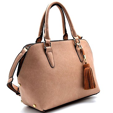 81322-LP Tassel Accent 3 Compartment Classy Satchel