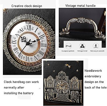 Real Royalty Clock Shoulder & Satchel Handbags