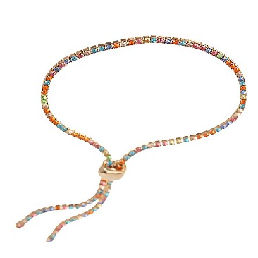 Modish Rhinestone Sliding Adjuster Bracelet