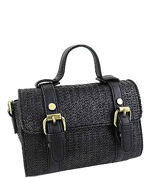 STYLISH STREET LEVEL FASHION STRAW WOVEN CROSSBODY BAG JY8416