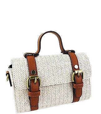 STYLISH STREET LEVEL FASHION STRAW WOVEN CROSSBODY BAG JY8416