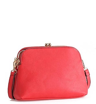 Triple Compartment Kiss Snap Cross-body