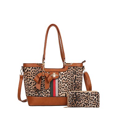 2-IN-1 BEE CHARM TOTE SET WITH WALLET