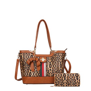 2-IN-1 BEE CHARM TOTE SET WITH WALLET