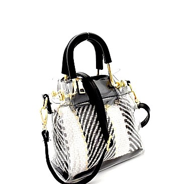 Metal Handle 2 in 1 Clear Transparent Shoulder Bag MH-8611-6