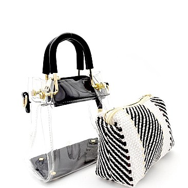 Metal Handle 2 in 1 Clear Transparent Shoulder Bag MH-8611-6