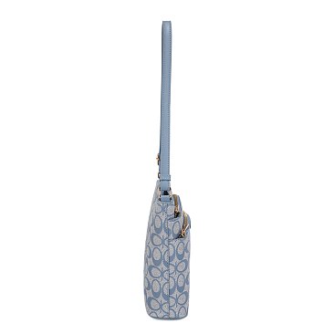 2-in-1 Multi-Pocket Oval Print Crossbody Bag Set