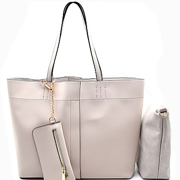 87037-LP Oversized 2 in 1 Shopper Tote with Leashed Pouch