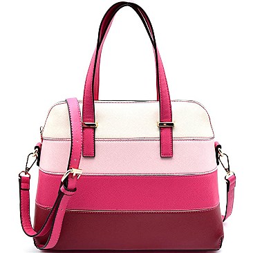 87071-LP Multi-Color Striped 2 Way Dome Satchel