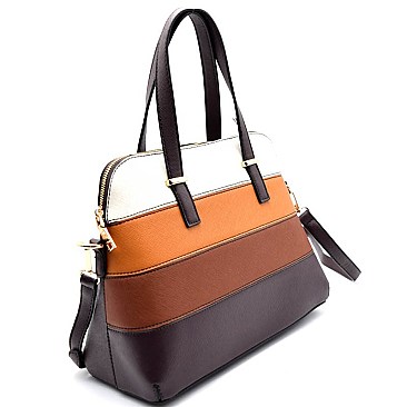 87071-LP Multi-Color Striped 2 Way Dome Satchel