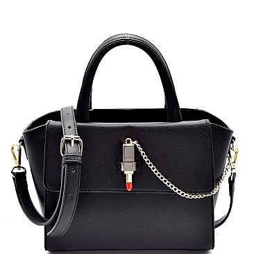 87148-LP Novelty Lipstick Accent Hot Satchel