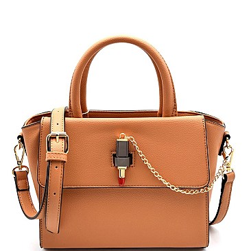 87148-LP Novelty Lipstick Accent Hot Satchel