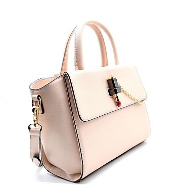 87148-LP Novelty Lipstick Accent Hot Satchel