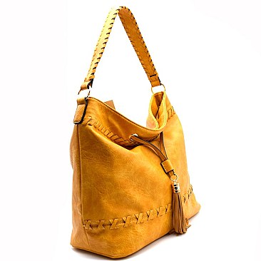 87236-LP Tassel Accent Stitch Detail Hobo