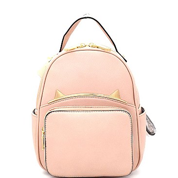 87408-LP Unique Cat Ear Hardware Accent Fashion Backpack