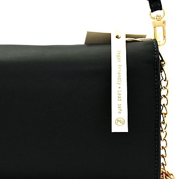 87451-LP Ring Handle Chain Accent Versatile Shoulder Bag