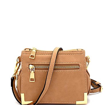 87511-LP Hardware Accent Multi-Pocket Cross Body