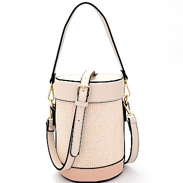 Trendy Woven Barrel-Shaped Shoulder Bag MH-87543