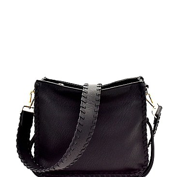 Whipstitched Bohemian Bucket Messenger Shoulder Bag