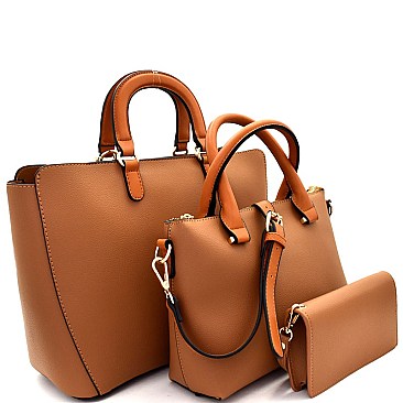 Handle Accent Two-Tone 3 in 1 Satchel Value SET MH-87787