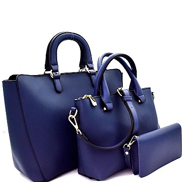 Handle Accent Two-Tone 3 in 1 Satchel Value SET MH-87787