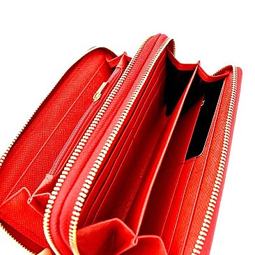 877TP-LP Double Zipper Patent Wristlet Wallet