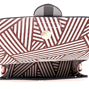 Buckle Accent Plaid 2 in 1 Convertible Backpack Cross Body SET MH-87801