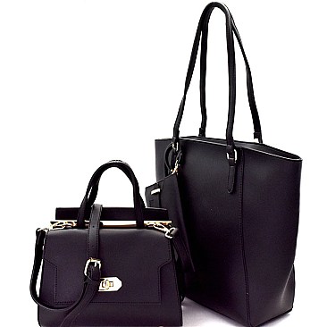 Turn-Lock Satchel Classy 3 in 1 Tote Value SET MH-87802