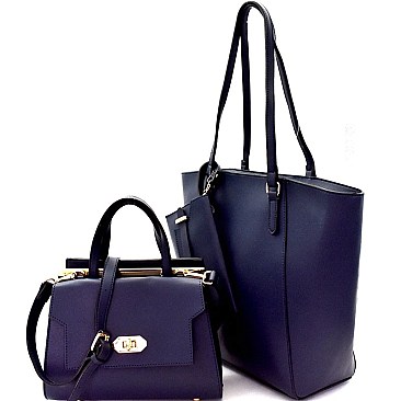 Turn-Lock Satchel Classy 3 in 1 Tote Value SET MH-87802