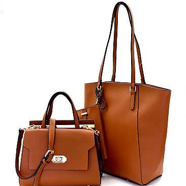 Turn-Lock Satchel Classy 3 in 1 Tote Value SET MH-87802