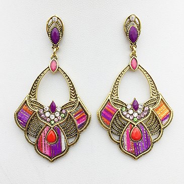 2in1 Ethnic Beaded Necklace-Earring Set