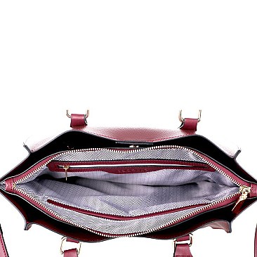 Turn-Lock Accent 3-Compartment Wing Satchel MH-87837