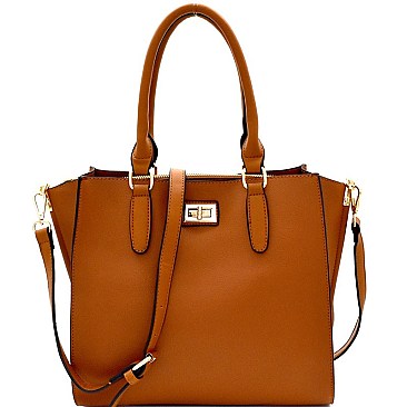 Turn-Lock Accent 3-Compartment Wing Satchel MH-87837