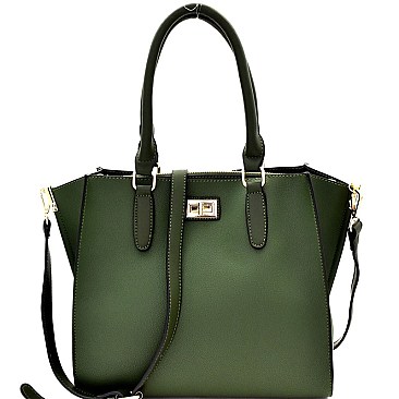 Turn-Lock Accent 3-Compartment Wing Satchel MH-87837